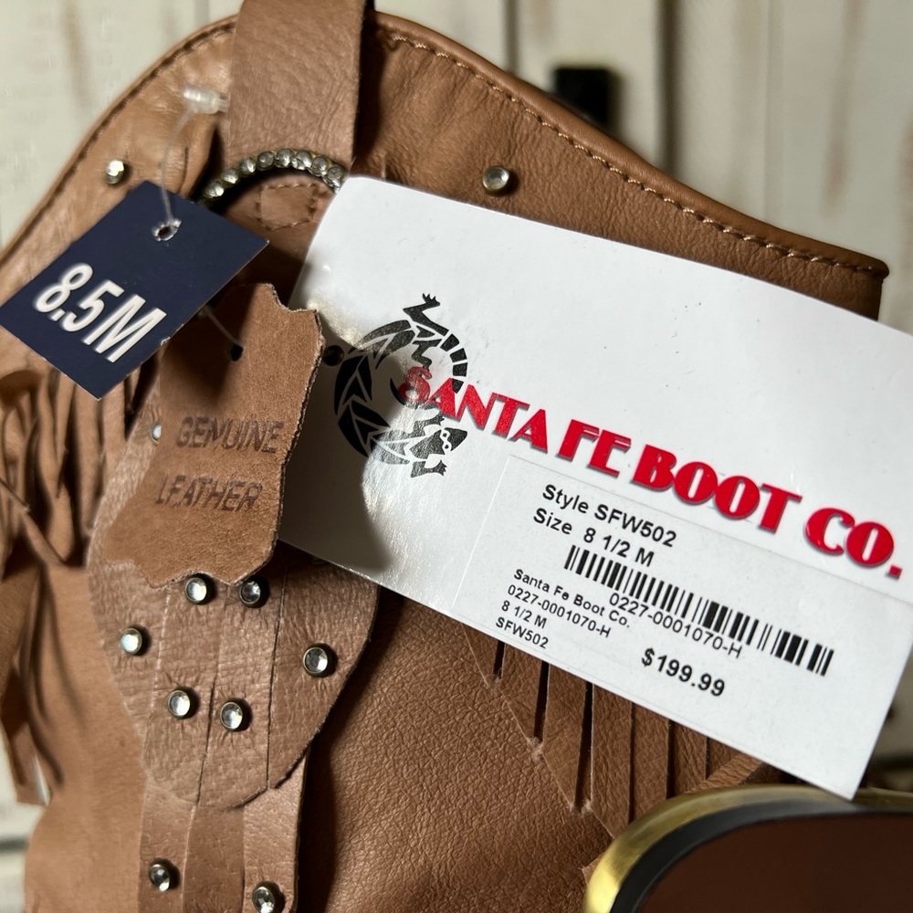 SALE🔥 Fringe Studded Leather Cowgirl Boots - Picture 13 of 15